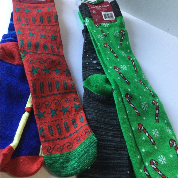NWT mens crew socks Two packs of 2 (4 prs) holiday - Picture 10 of 10